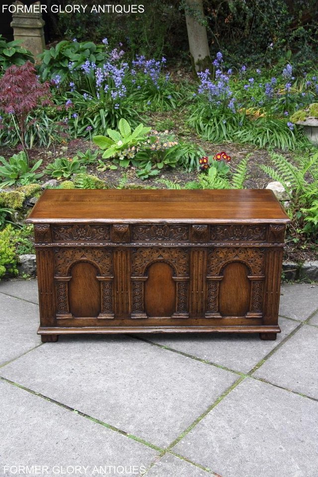 Image 90 of A TITCHMARSH AND GOODWIN CARVED OAK BLANKET BOX CHEST COFFER