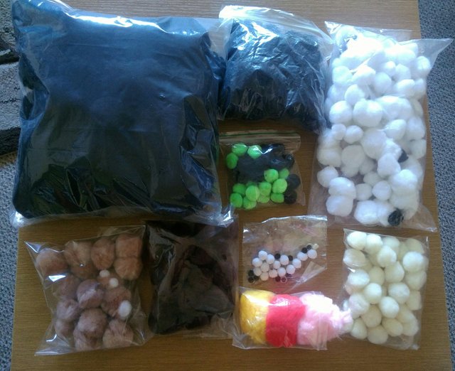 Image 2 of Pom Poms assorted sizes and colours over 250
