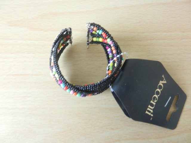 Image 2 of Accenti Black with Multi Couloured Bead Bracelet