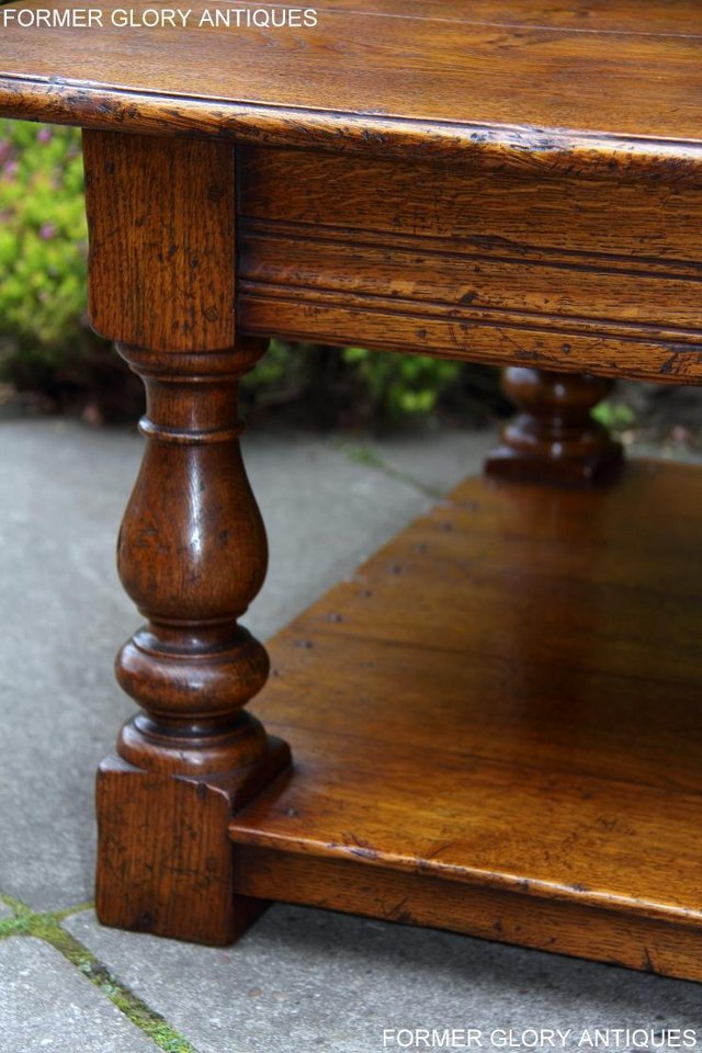 Image 7 of A LARGE SOLID TUDOR OAK TWO DRAWER COFFEE TABLE STAND