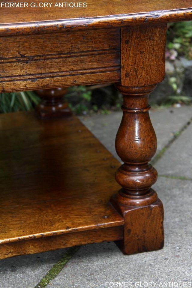 Image 16 of A LARGE SOLID TUDOR OAK TWO DRAWER COFFEE TABLE STAND