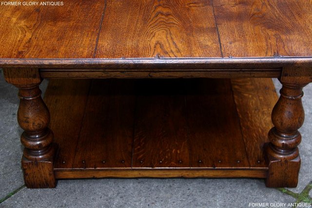 Image 28 of A LARGE SOLID TUDOR OAK TWO DRAWER COFFEE TABLE STAND