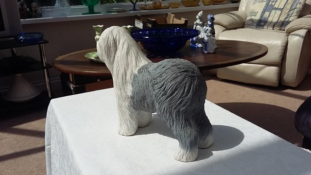 Image 4 of Vintage Old English Bobtail Sheepdog Hand Craft Sculpture