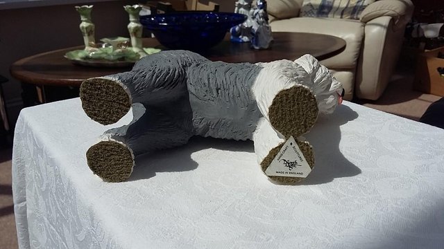 Image 6 of Vintage Old English Bobtail Sheepdog Hand Craft Sculpture