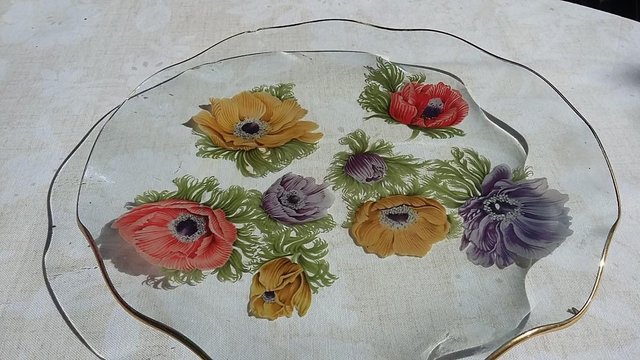 Image 5 of 1960s Chance Glass Anemone Pattern Fluted Plate