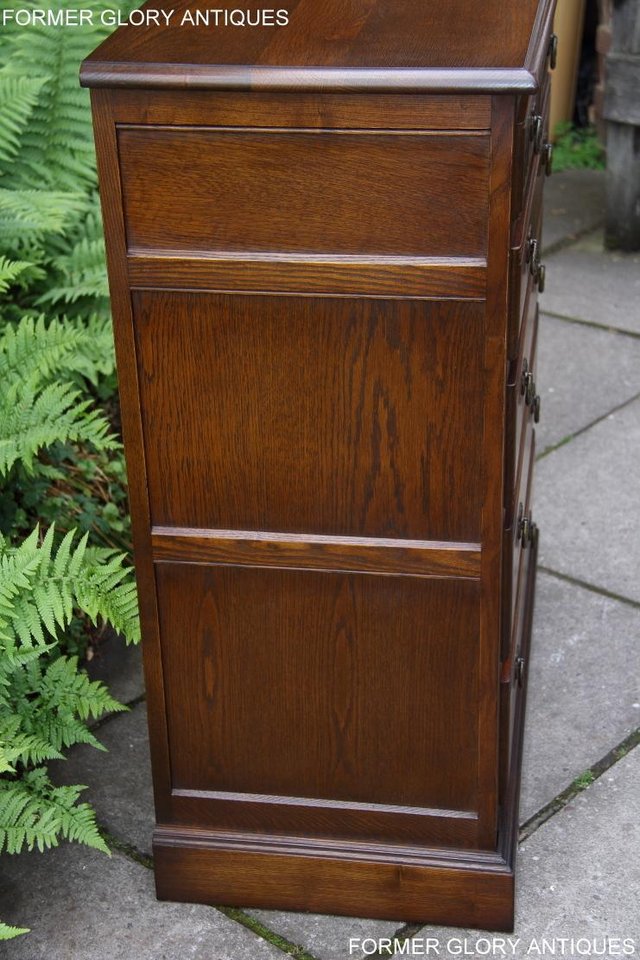 Image 15 of AN OLD CHARM CARVED LIGHT OAK CHEST OF SIX DRAWERS TV STAND
