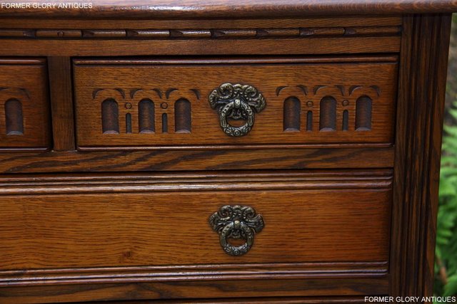 Image 23 of AN OLD CHARM CARVED LIGHT OAK CHEST OF SIX DRAWERS TV STAND