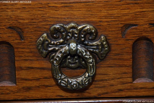 Image 24 of AN OLD CHARM CARVED LIGHT OAK CHEST OF SIX DRAWERS TV STAND