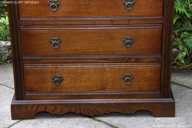 Image 28 of AN OLD CHARM CARVED LIGHT OAK CHEST OF SIX DRAWERS TV STAND