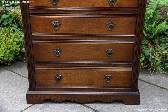 Image 30 of AN OLD CHARM CARVED LIGHT OAK CHEST OF SIX DRAWERS TV STAND