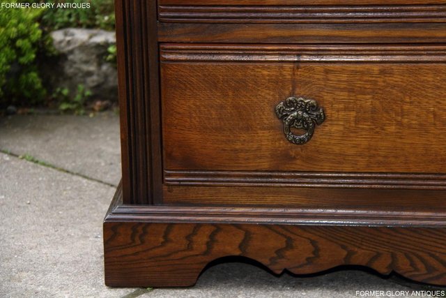 Image 33 of AN OLD CHARM CARVED LIGHT OAK CHEST OF SIX DRAWERS TV STAND