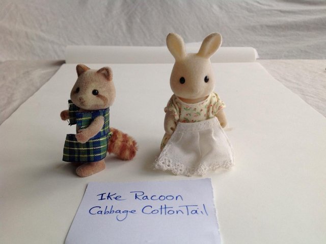 Preview of the first image of Ike Racoon and Cabbage Cottontail  vintage.