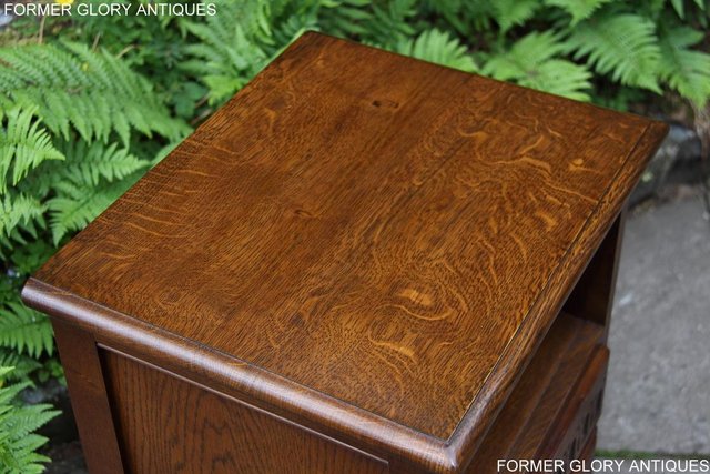 Image 11 of PAIR OF OLD CHARM OAK BEDSIDE CABINETS LAMP TABLE DRAWERS