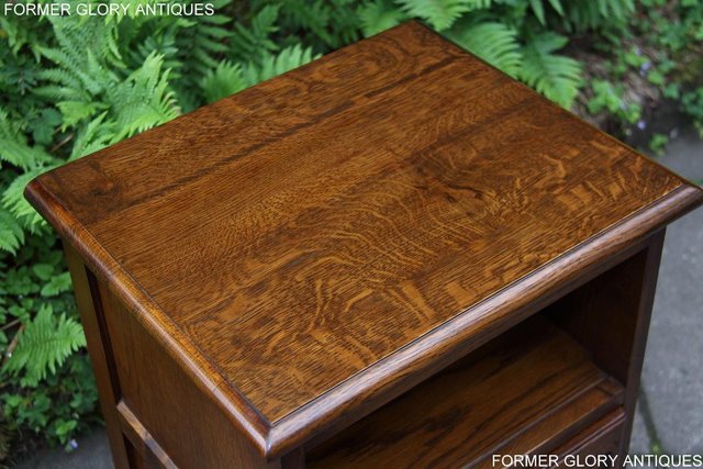 Image 26 of PAIR OF OLD CHARM OAK BEDSIDE CABINETS LAMP TABLE DRAWERS
