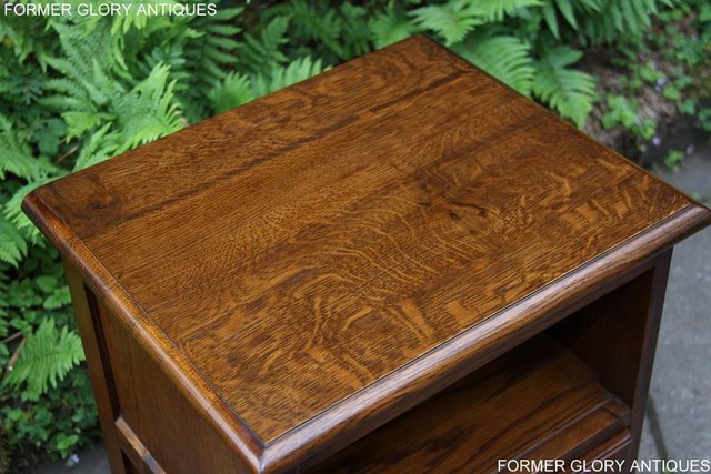 Image 49 of PAIR OF OLD CHARM OAK BEDSIDE CABINETS LAMP TABLE DRAWERS