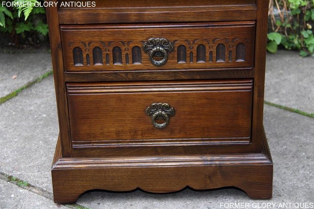 Image 71 of PAIR OF OLD CHARM OAK BEDSIDE CABINETS LAMP TABLE DRAWERS