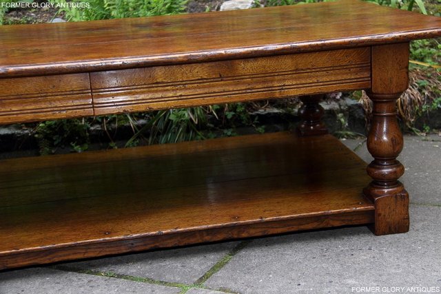Image 56 of A LARGE SOLID TUDOR OAK TWO DRAWER COFFEE TABLE STAND