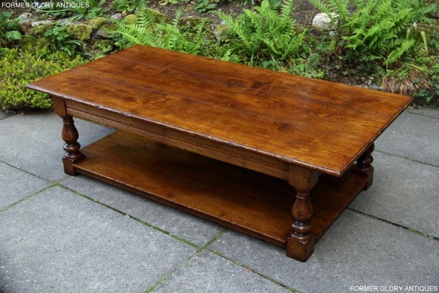 Image 69 of A LARGE SOLID TUDOR OAK TWO DRAWER COFFEE TABLE STAND