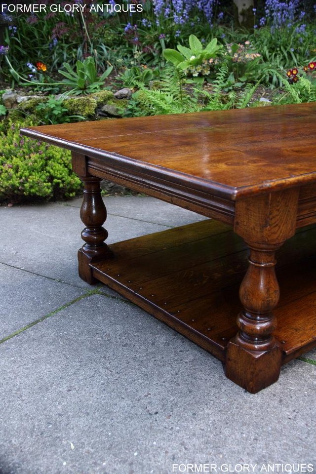 Image 73 of A LARGE SOLID TUDOR OAK TWO DRAWER COFFEE TABLE STAND