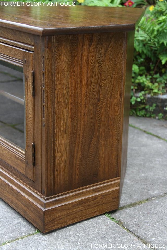 Image 13 of ERCOL GOLDEN DAWN ELM CORNER TV CABINET STAND TABLE UNIT
