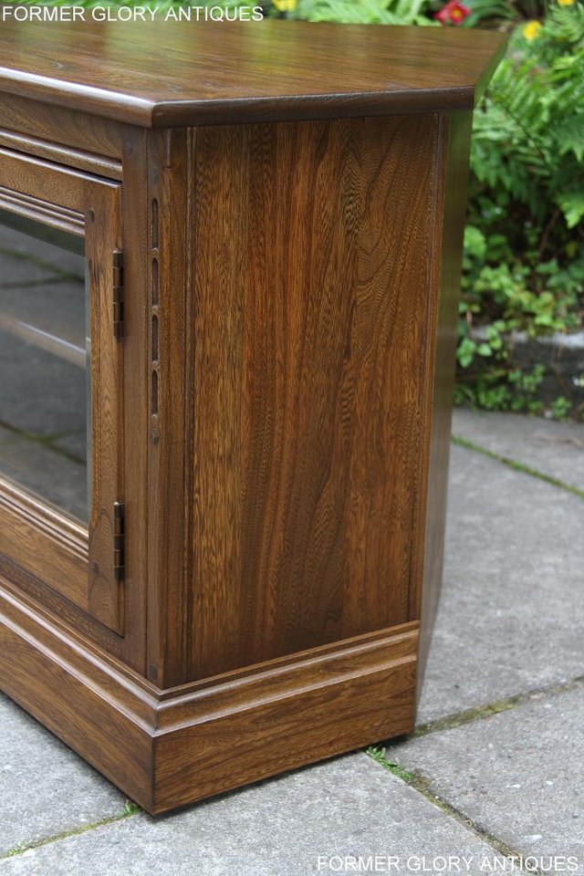 Image 23 of ERCOL GOLDEN DAWN ELM CORNER TV CABINET STAND TABLE UNIT