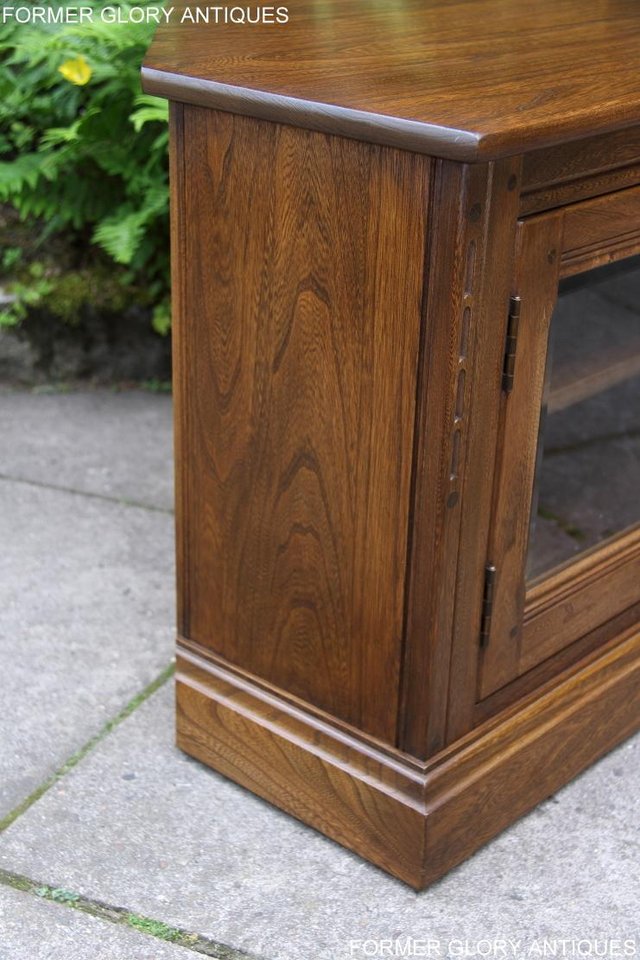 Image 50 of ERCOL GOLDEN DAWN ELM CORNER TV CABINET STAND TABLE UNIT