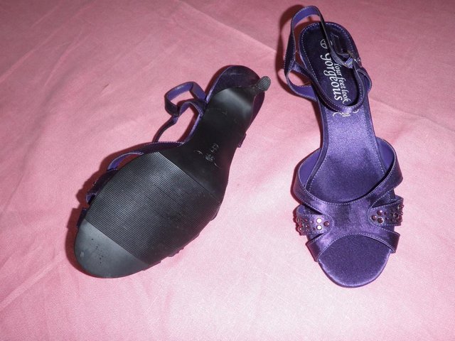 Image 2 of Black Kickers Sandals and New Look Purple High Heels
