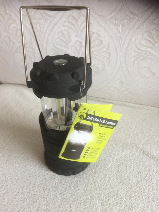 Preview of the first image of New Summit 9w cob led collapsible camping lantern.