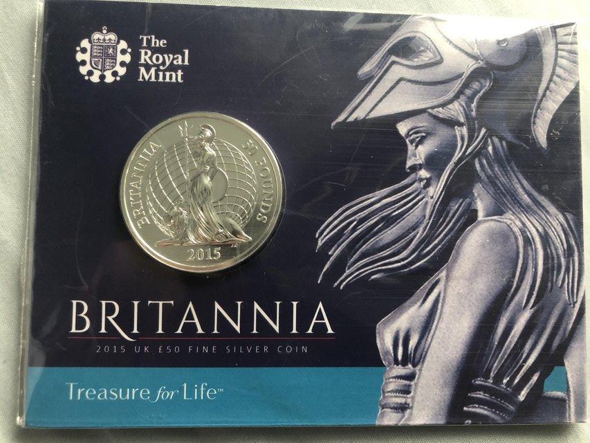 Preview of the first image of 2015 Britannia First £50 coin.