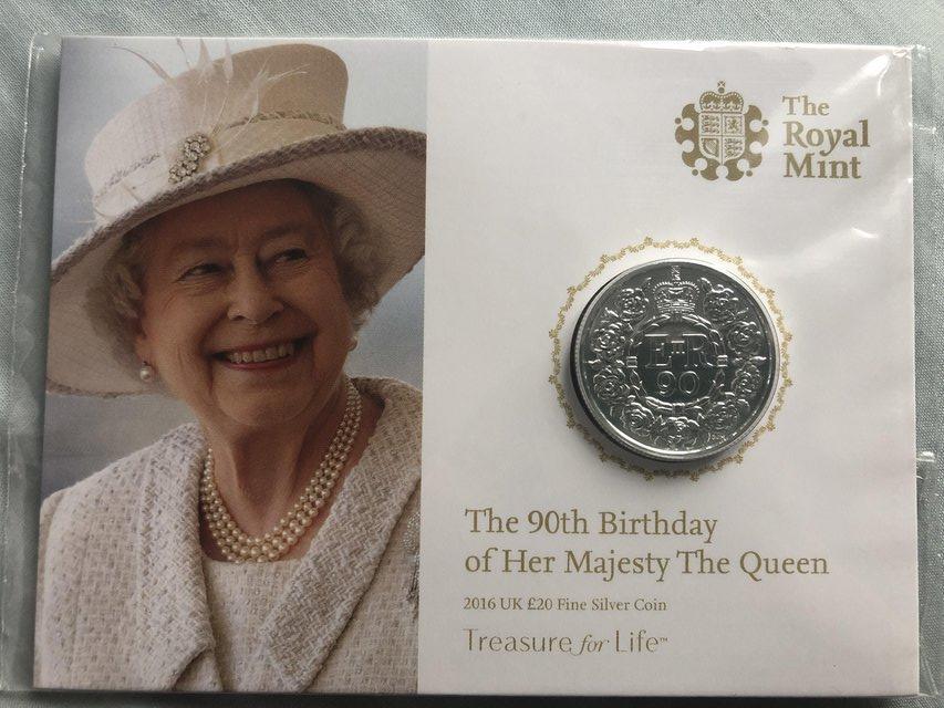 Preview of the first image of 2016 The 90th Birthday of Her Majesty the Queen £20 coin.