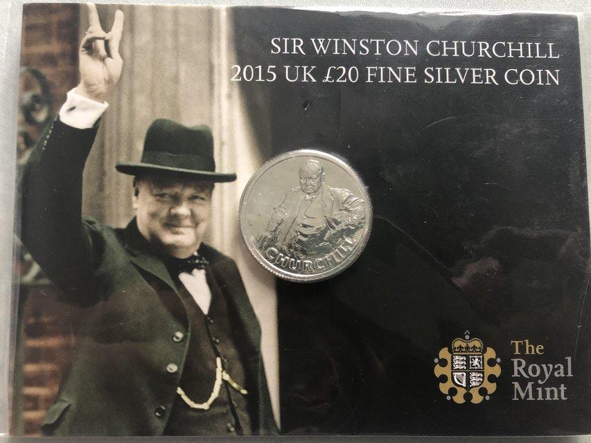 Preview of the first image of 2015 Sir Winston Churchill £20 coin.