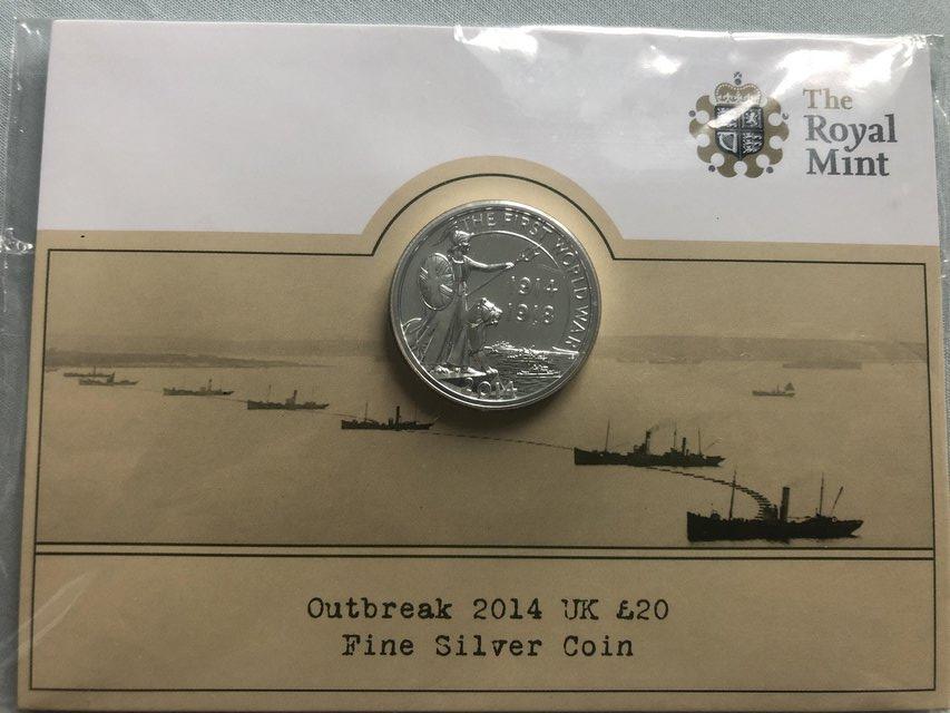 Preview of the first image of Outbreak, First World War Centenary £20 coin.