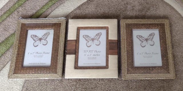 Preview of the first image of 3 New Neutral Coloured Photo Frames 5" x 7".