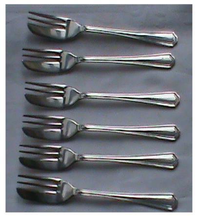 Preview of the first image of 6 lovely epns cake forks boxed.