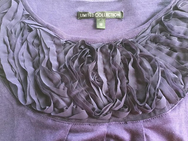 Image 7 of M&S Limited Collection Sz12 Deep Purple Ruffle Top