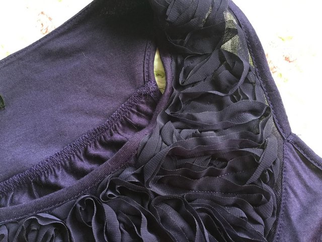 Image 8 of M&S Limited Collection Sz12 Deep Purple Ruffle Top