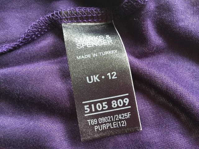 Image 10 of M&S Limited Collection Sz12 Deep Purple Ruffle Top