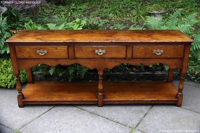 Preview of the first image of TITCHMARSH AND GOODWIN OAK DRESSER BASE SIDEBOARD HALL TABLE.