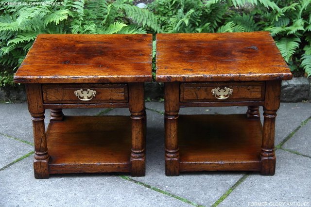 Image 12 of PAIR OF TITCHMARSH & GOODWIN OAK LAMP PHONE SIDE END TABLES