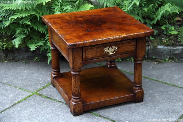 Image 15 of PAIR OF TITCHMARSH & GOODWIN OAK LAMP PHONE SIDE END TABLES