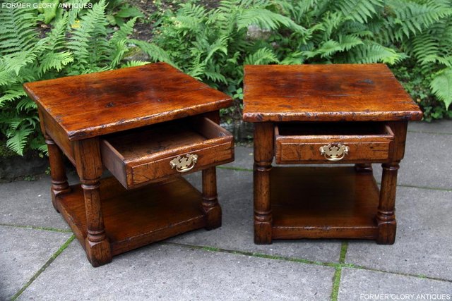 Image 21 of PAIR OF TITCHMARSH & GOODWIN OAK LAMP PHONE SIDE END TABLES