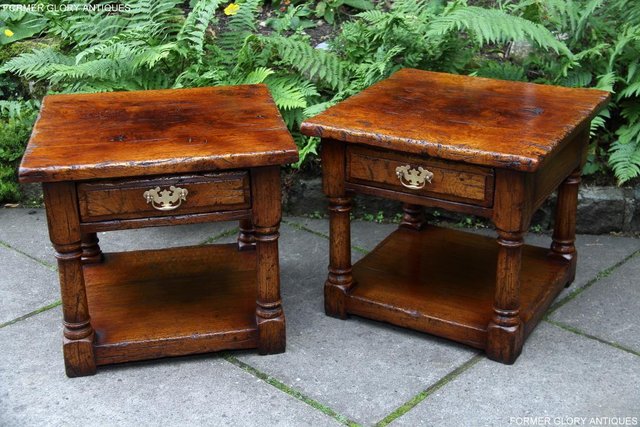 Image 25 of PAIR OF TITCHMARSH & GOODWIN OAK LAMP PHONE SIDE END TABLES