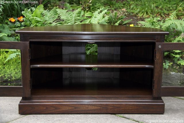 Image 21 of ERCOL TRADITIONAL ELM CORNER DVD TV CABINET STAND TABLE UNIT