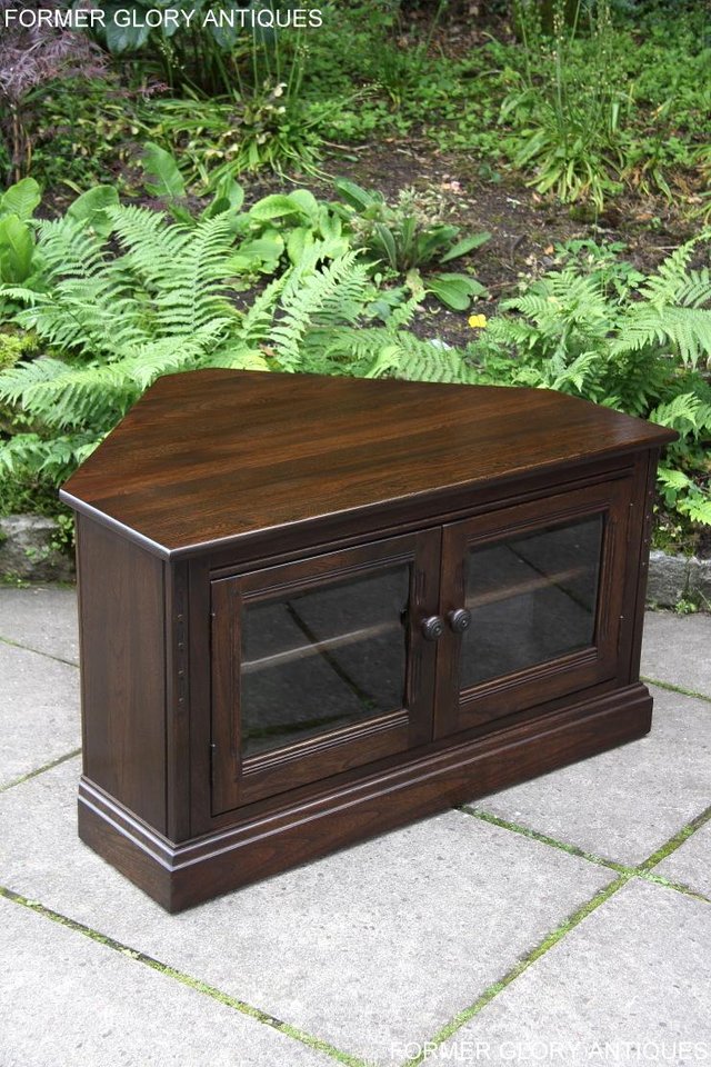 Image 36 of ERCOL TRADITIONAL ELM CORNER DVD TV CABINET STAND TABLE UNIT