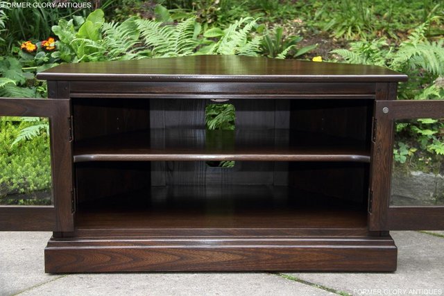 Image 45 of ERCOL TRADITIONAL ELM CORNER DVD TV CABINET STAND TABLE UNIT