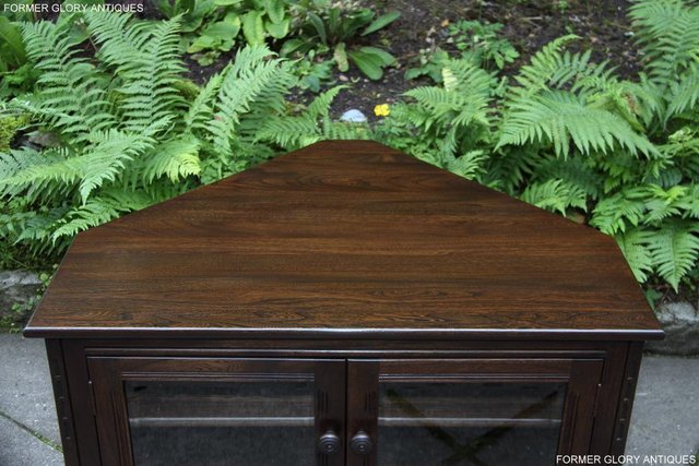 Image 48 of ERCOL TRADITIONAL ELM CORNER DVD TV CABINET STAND TABLE UNIT