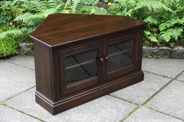 Image 54 of ERCOL TRADITIONAL ELM CORNER DVD TV CABINET STAND TABLE UNIT