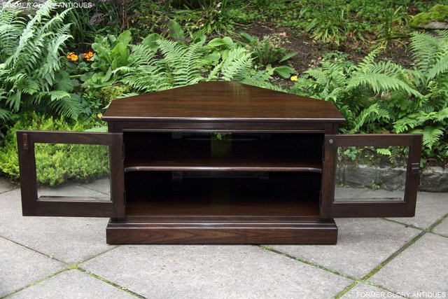 Image 68 of ERCOL TRADITIONAL ELM CORNER DVD TV CABINET STAND TABLE UNIT