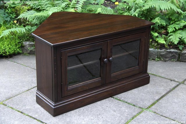 Image 72 of ERCOL TRADITIONAL ELM CORNER DVD TV CABINET STAND TABLE UNIT