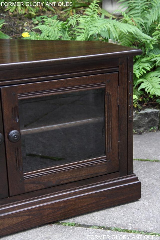 Image 74 of ERCOL TRADITIONAL ELM CORNER DVD TV CABINET STAND TABLE UNIT